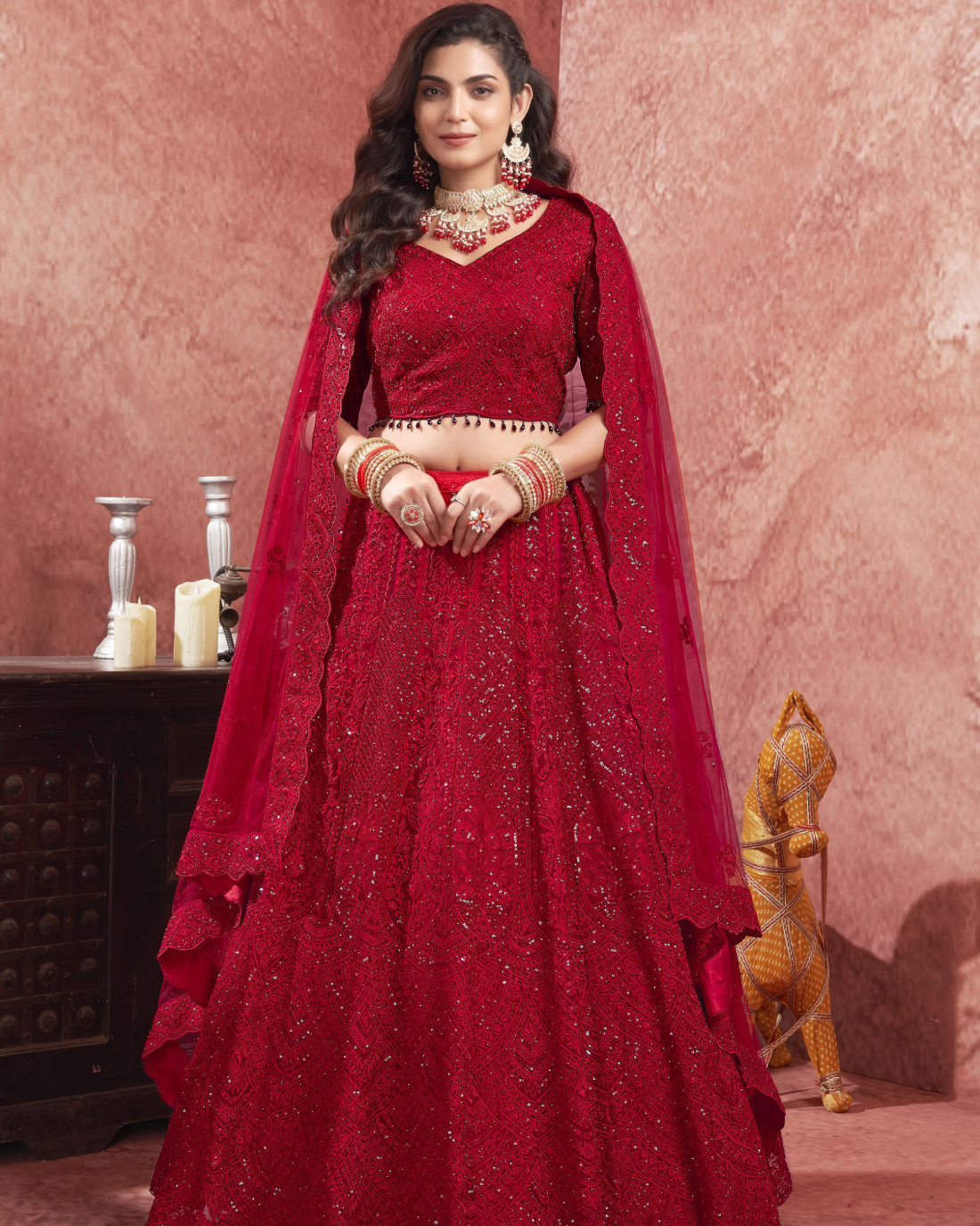 The Timeless Elegance of Royal Red Bridal Lehengas: A Classic Wedding Choice