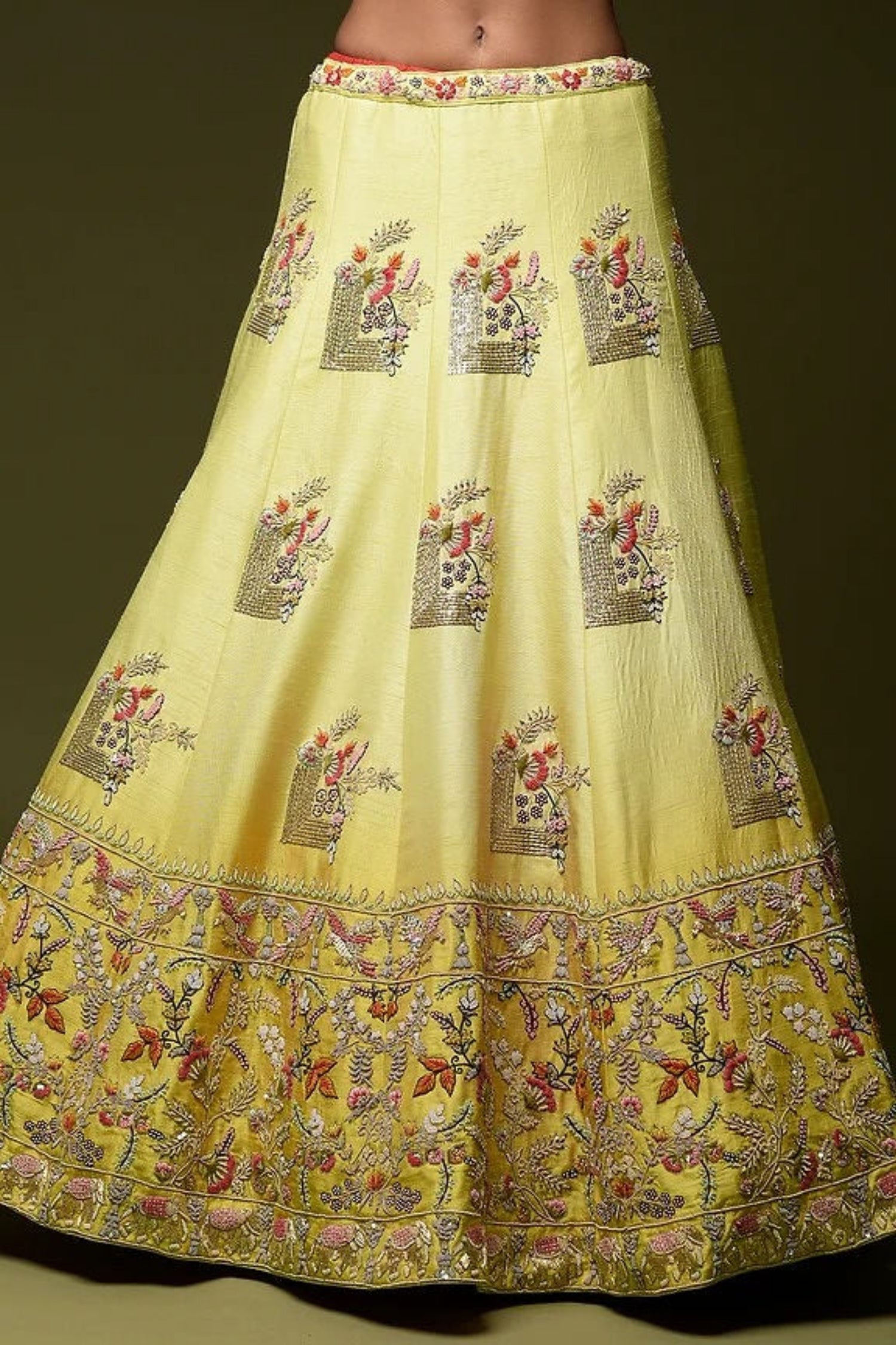 Light Yellow Bridal Outfit for Day- inskirt