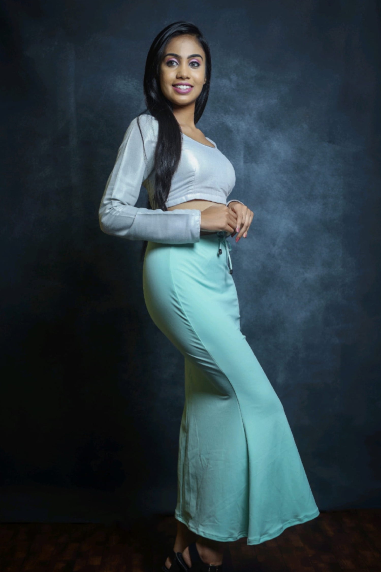 Sea Blue Comfort Saree Shapewear