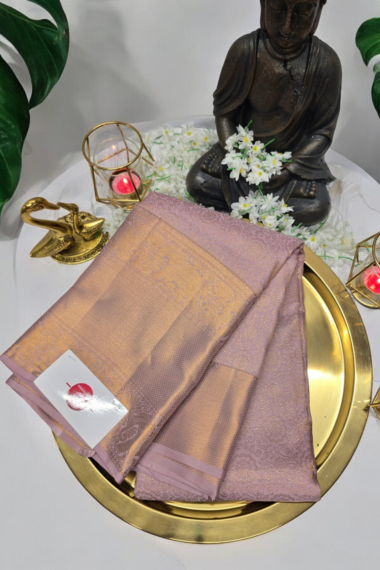Enchanting Pinkish Purple Kanchipuram Silk Saree