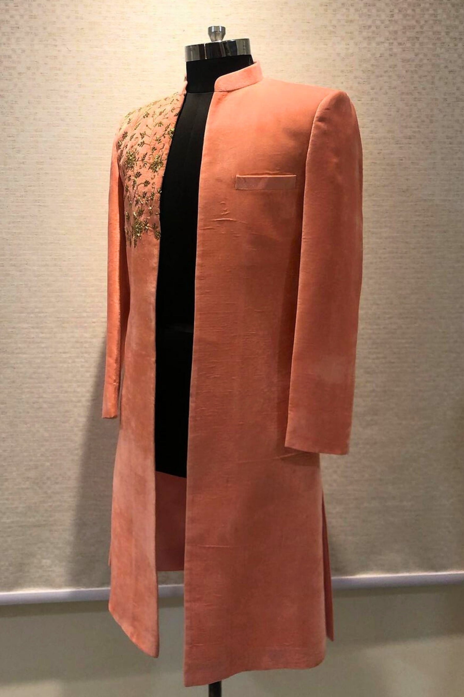 Regal Charm – Pinkish Red Sherwani