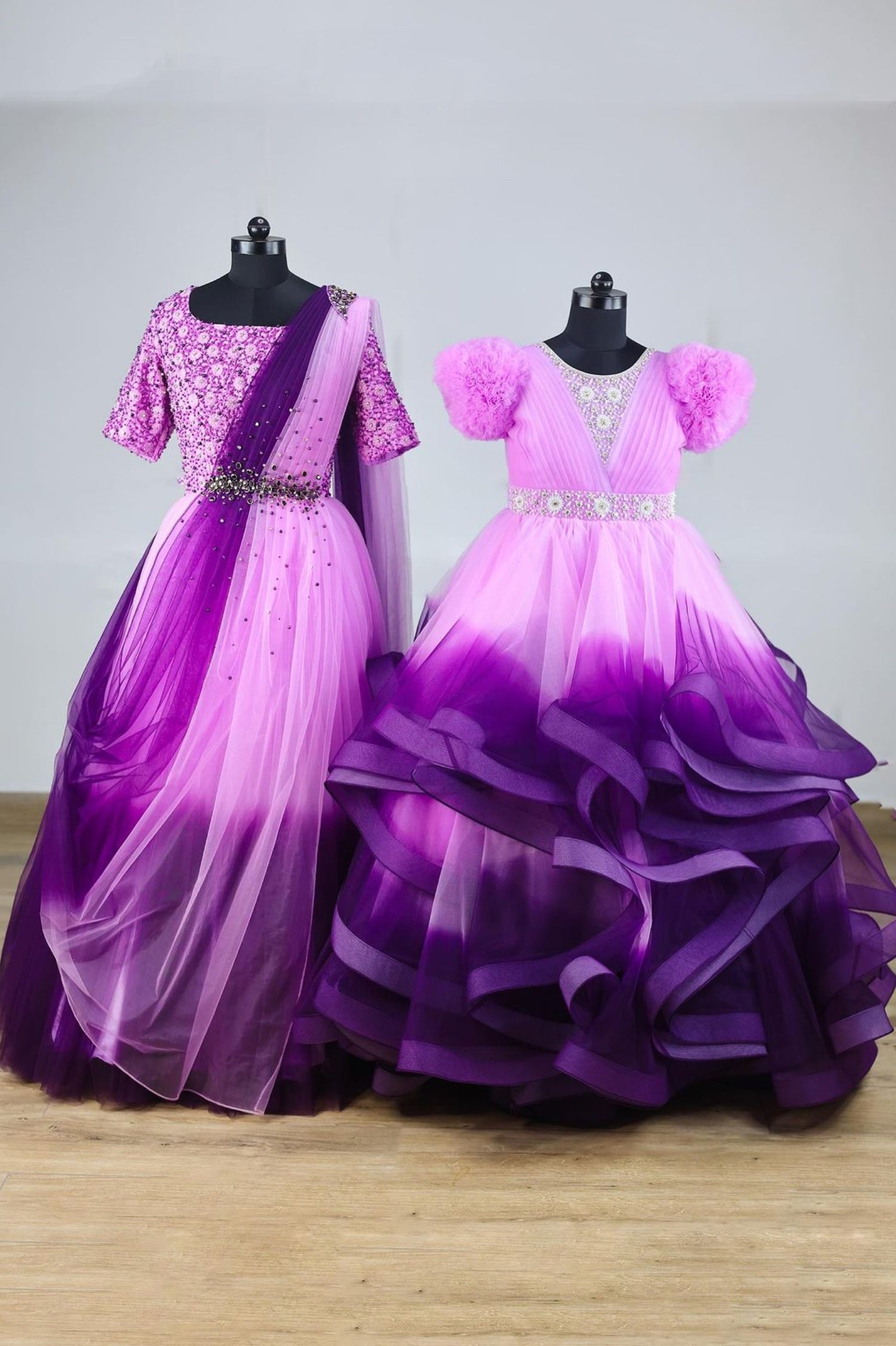 Lavender with Purple Mom–Daughter Gown