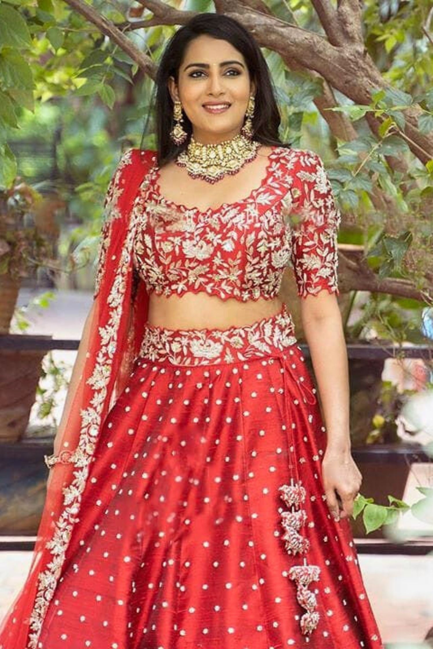 Royal Red Intricate Embroidered Lehenga