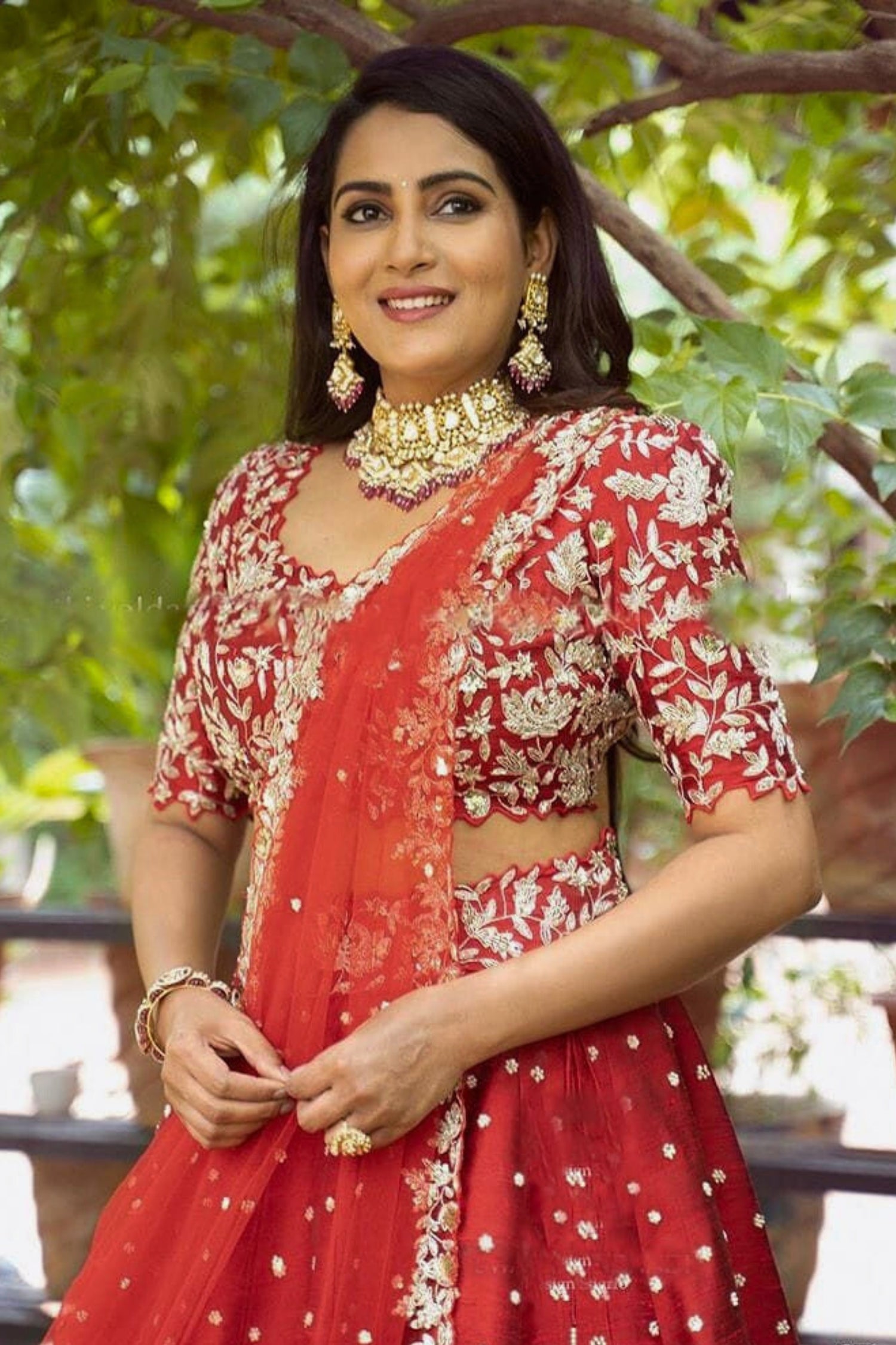 Royal Red Intricate Embroidered Lehenga