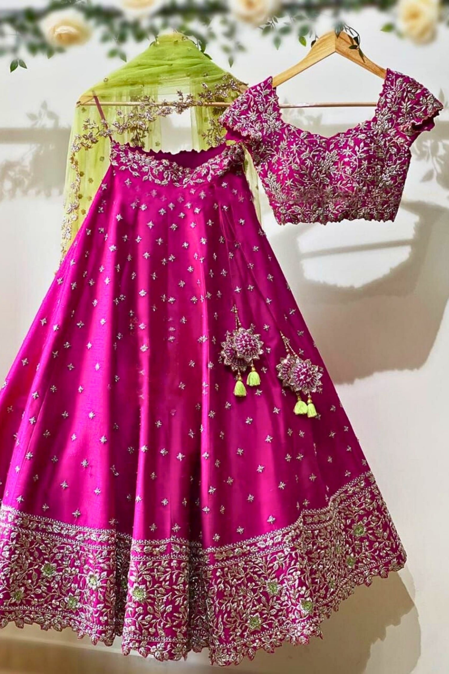 Regal Pink Embellished Bridal Lehenga