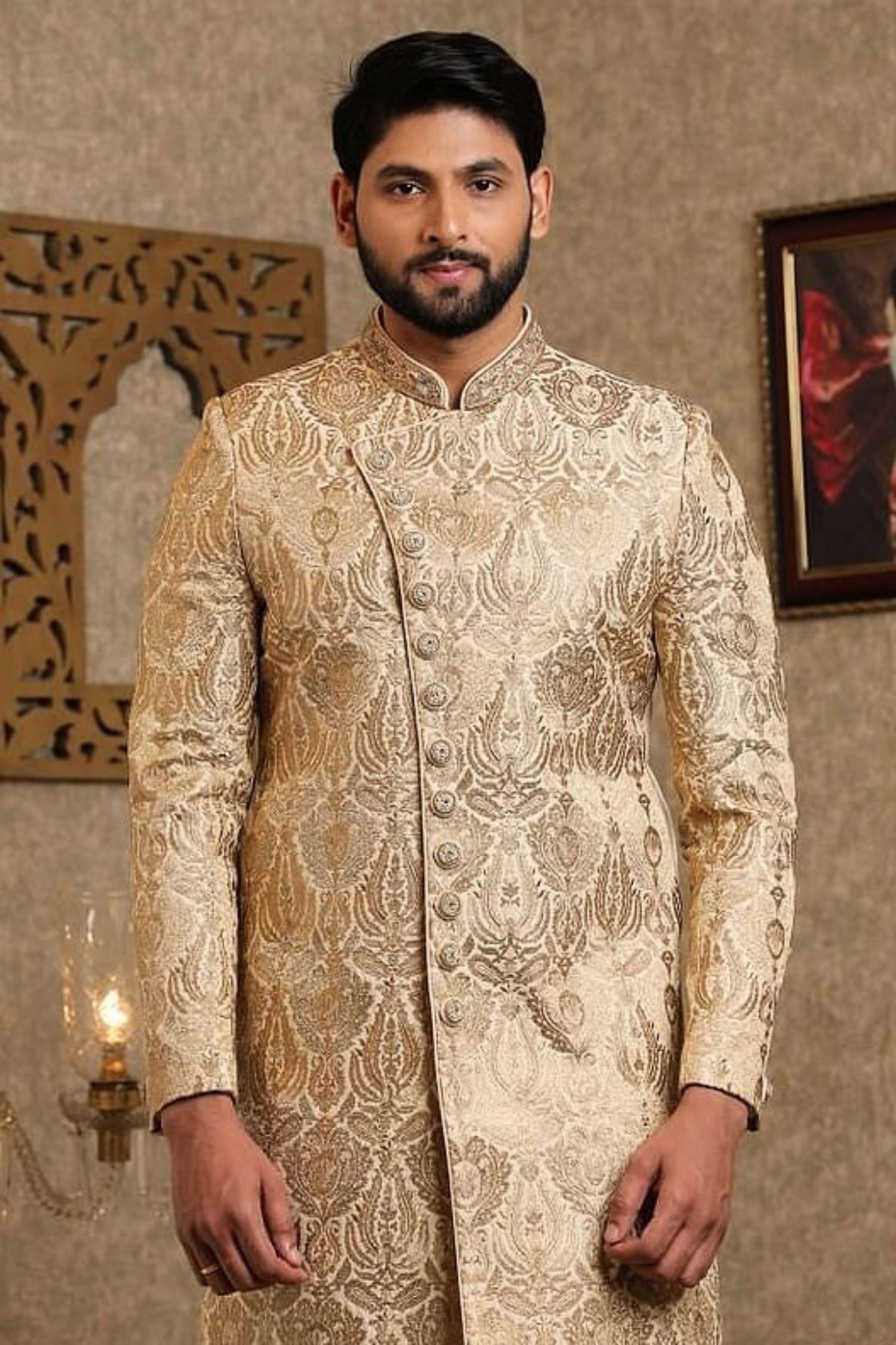 Regal Radiance Golden Sherwani