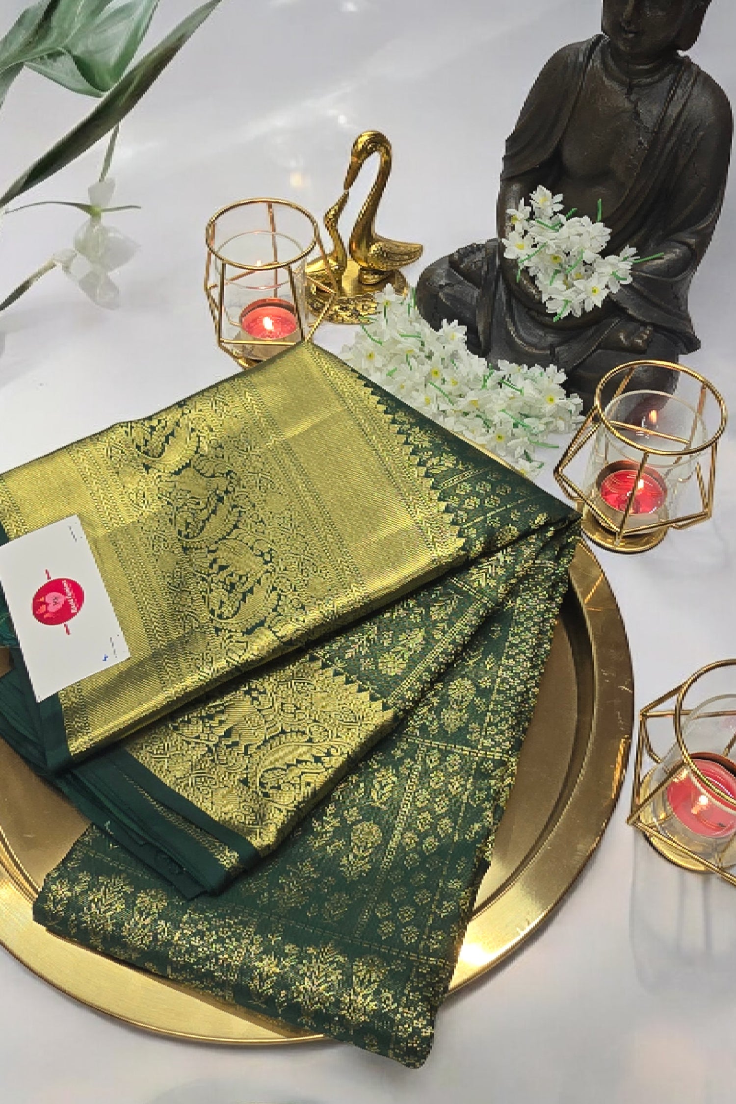 Dark Green Kanchipuram Saree