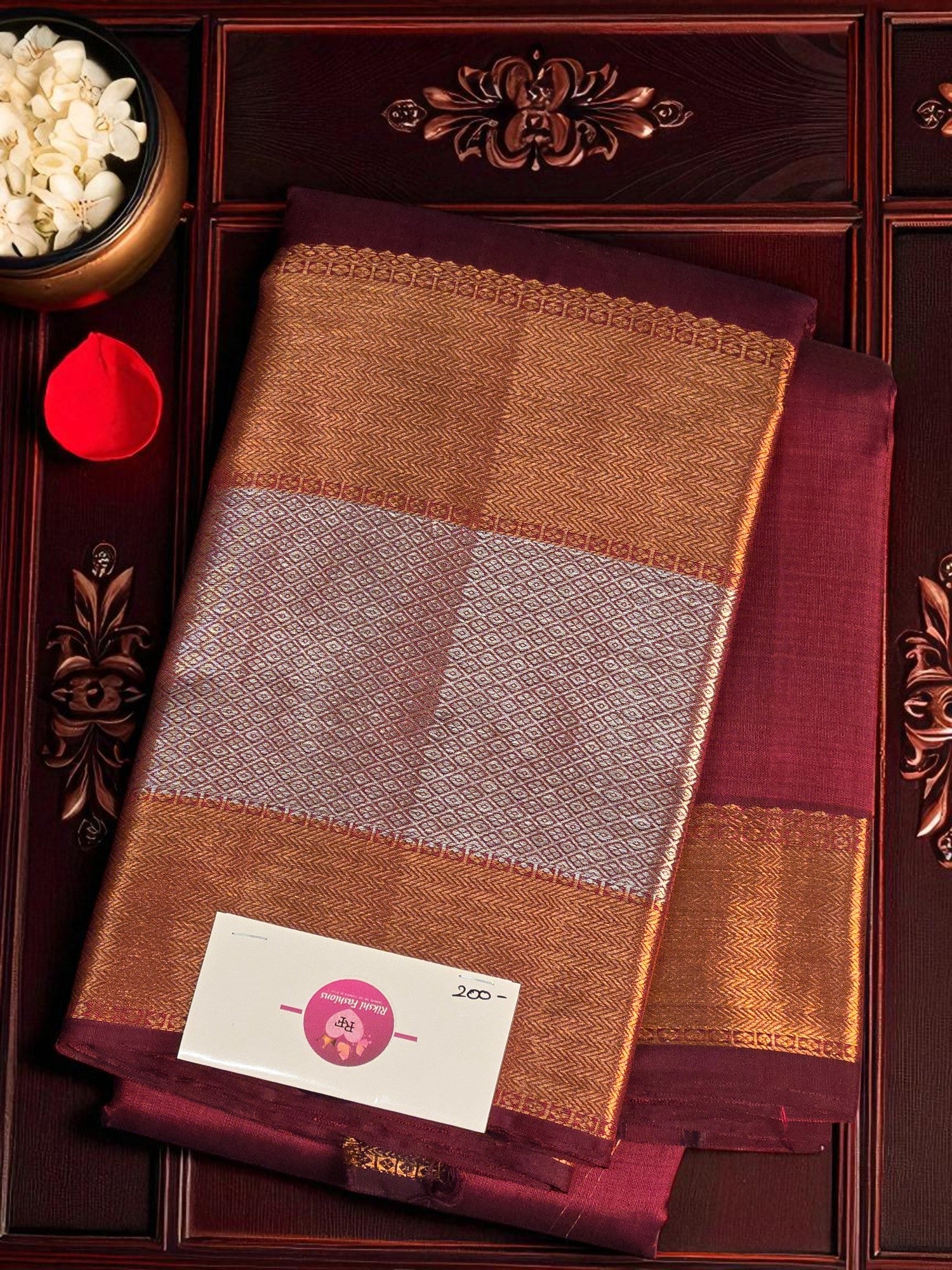 Mystic Maroon Kanchipuram Silk Saree