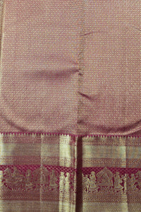 Scarlet Red Kanchipuram Silk Saree with Gold Zari Detailing