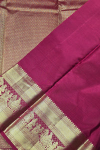 Scarlet Red Kanchipuram Silk Saree with Gold Zari Detailing