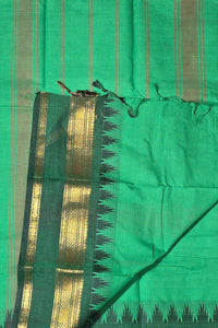Elegant Light Green Cotton Saree with Dark Green Border