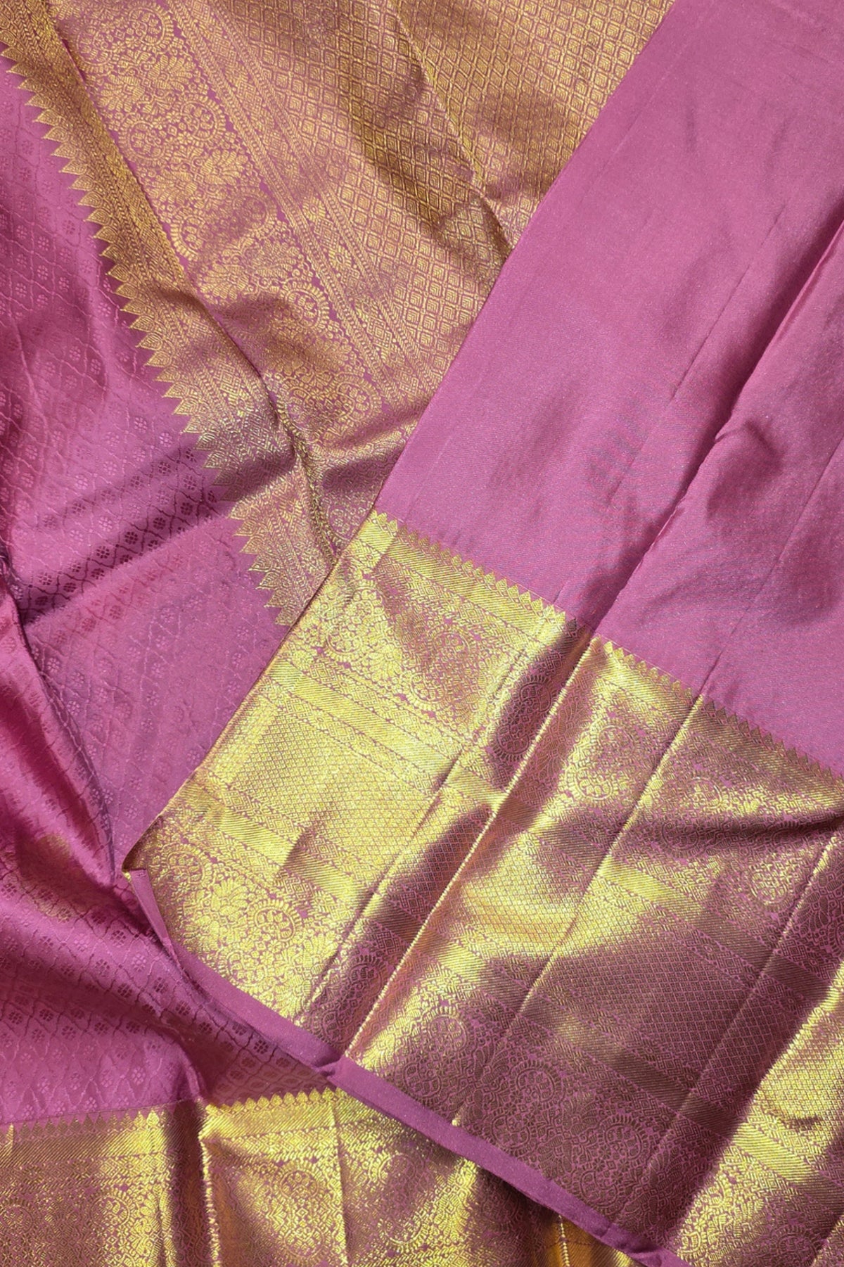 Pink Saree with Rich Gold Border
