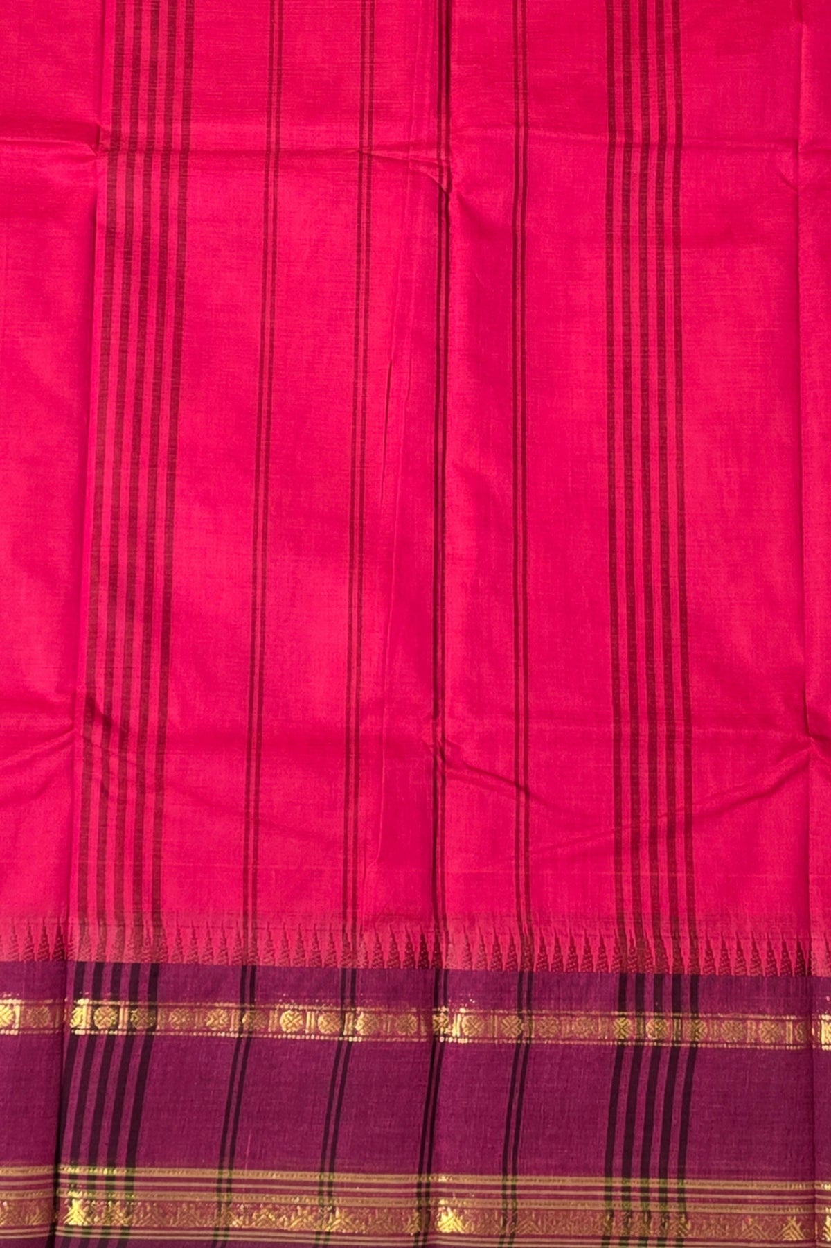 Elegant Pink Cotton Saree with Maroon Border