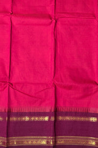 Elegant Pink Cotton Saree with Maroon Border