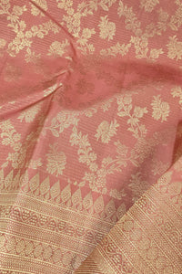 Royal Rosewood Kanchipuram Silk Saree with All-Over Gold Weaving