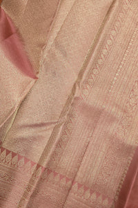 Royal Rosewood Kanchipuram Silk Saree with All-Over Gold Weaving