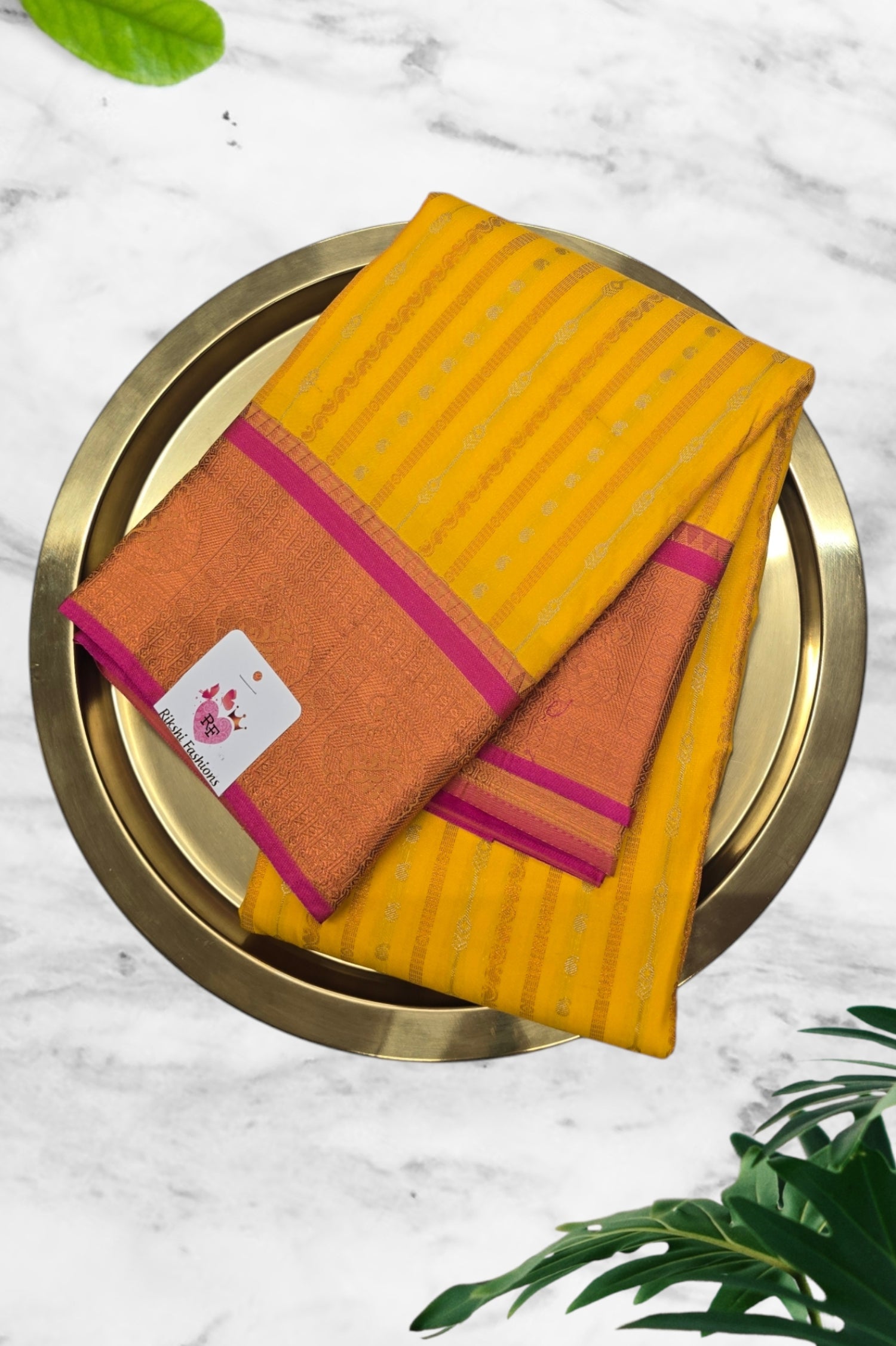 Yellow Semi Kanchi Silk Saree