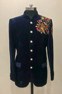 Majestic Allure – Smoky Black Embroidered Sherwani