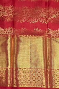 Red and Gold Kanchipuram Silk Saree with Regal Elegance