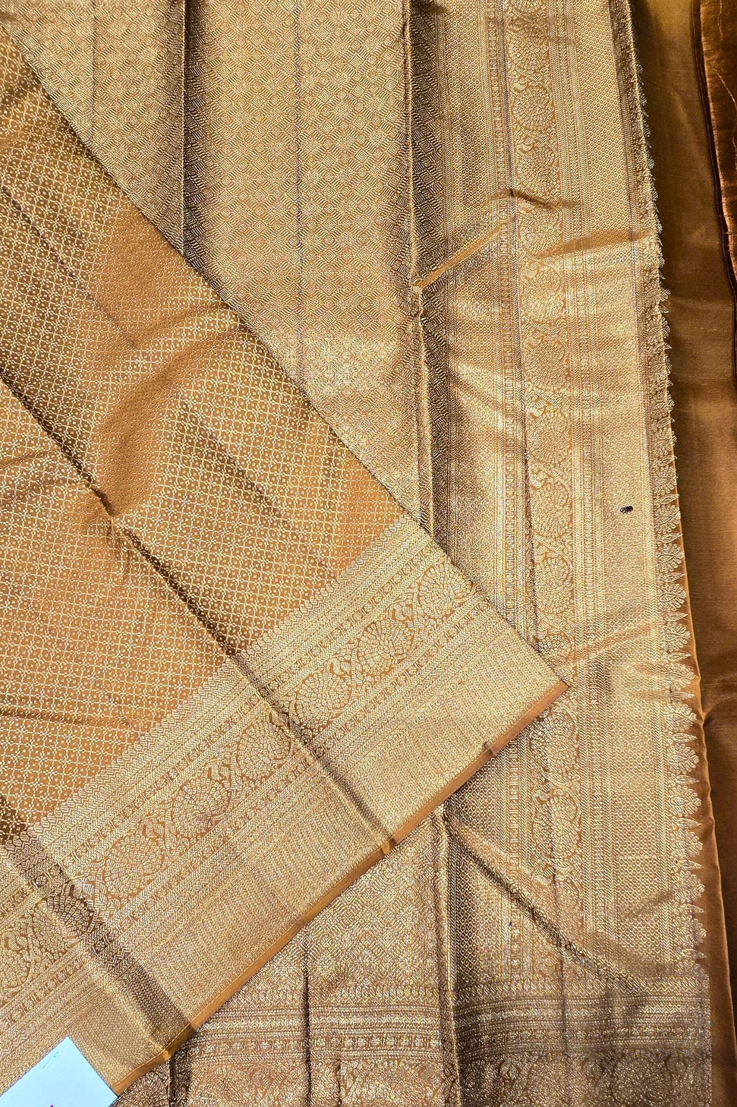 Orange Pastel Kanchipuram Saree