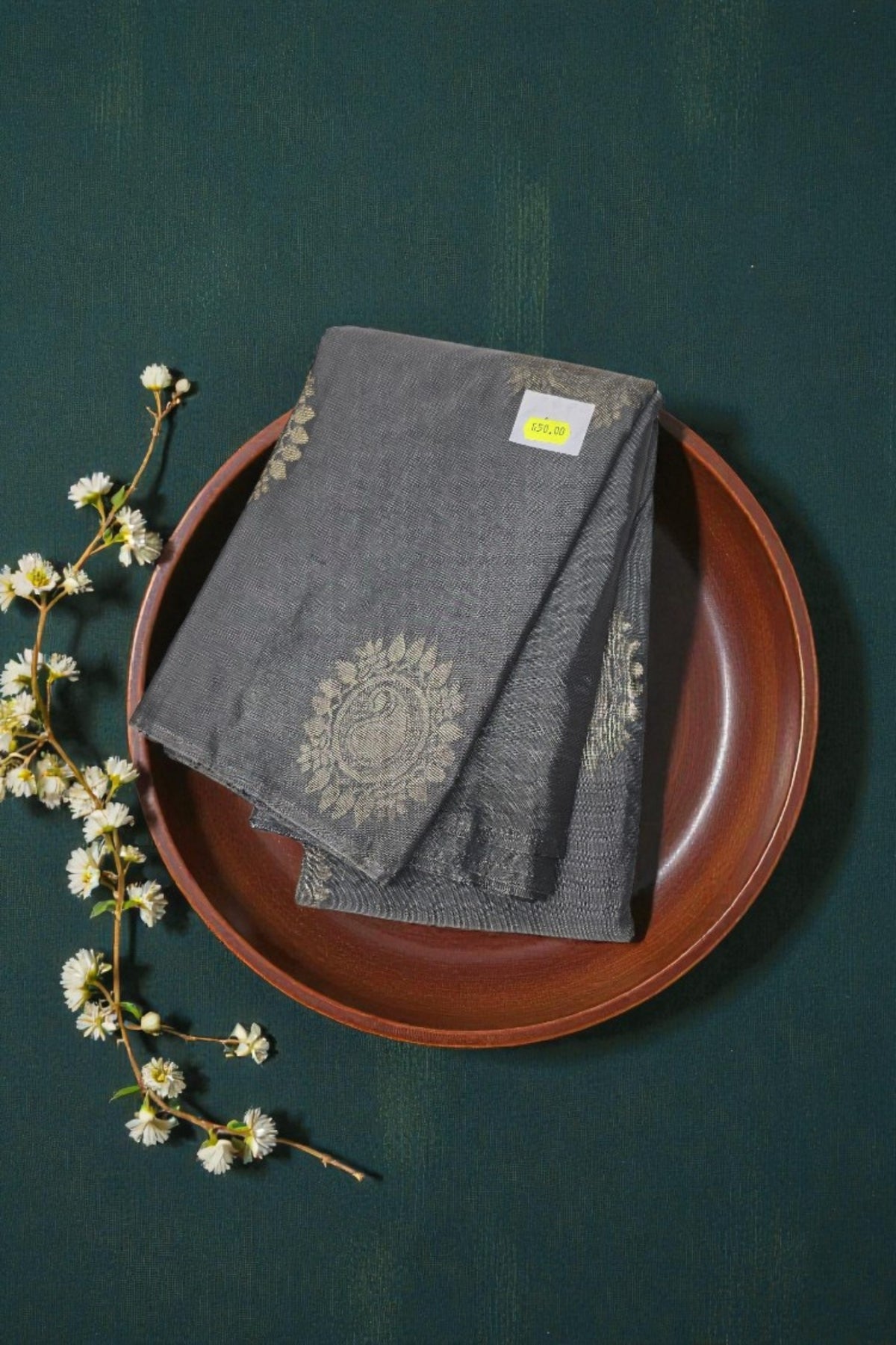 Classic Grey Semi Silk Saree with Refined Zari Detailing