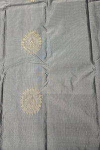 Classic Grey Semi Silk Saree with Refined Zari Detailing