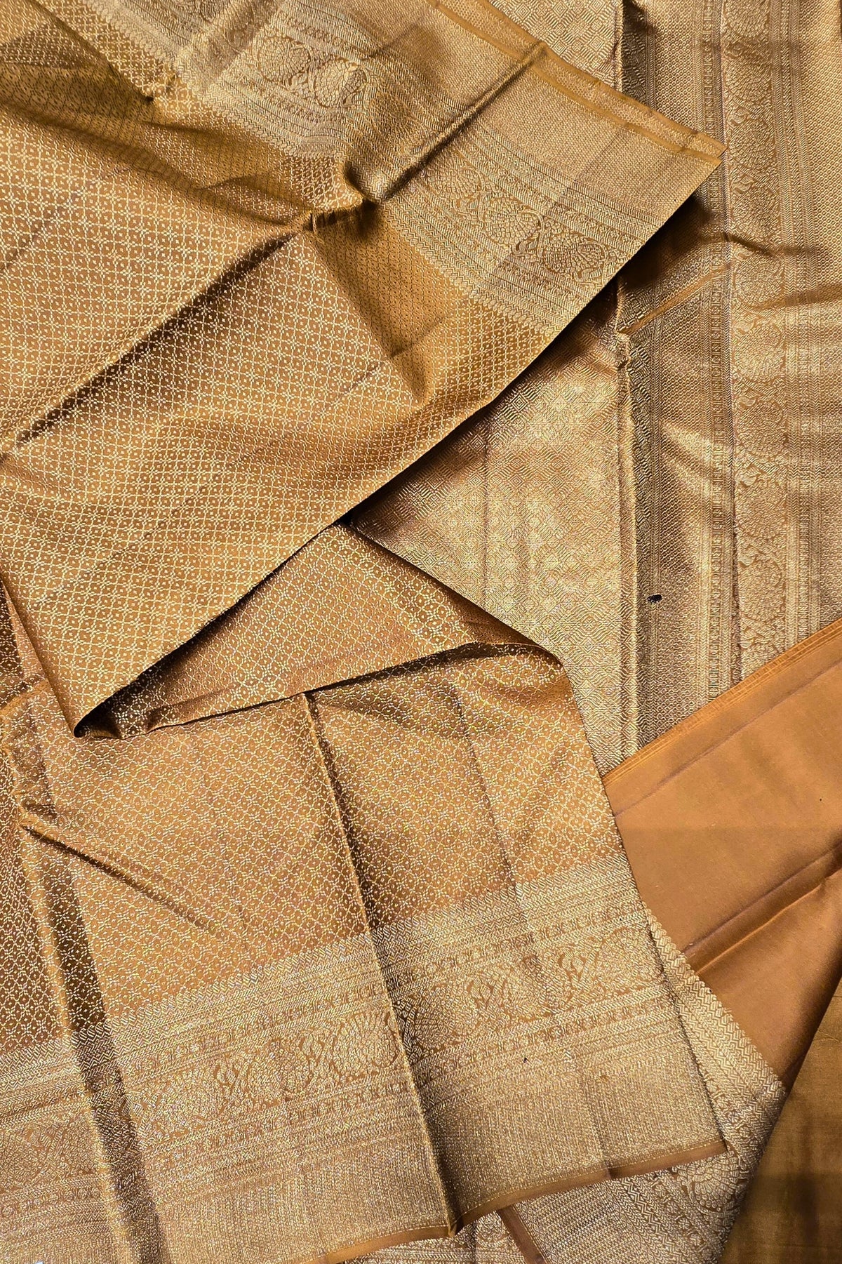 Orange Pastel Kanchipuram Saree