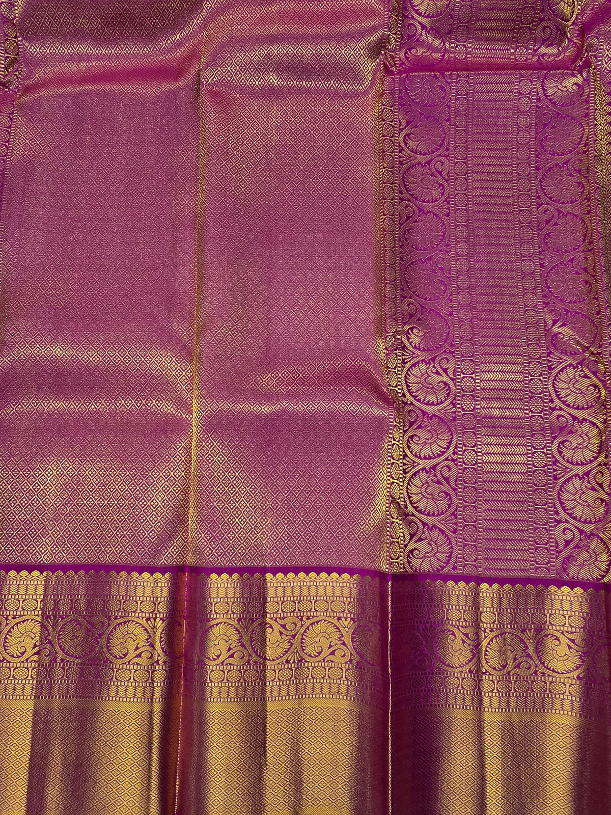 Green Kanchipuram Saree with Pink Border