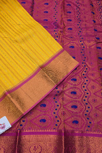 Yellow Semi Kanchi Silk Saree