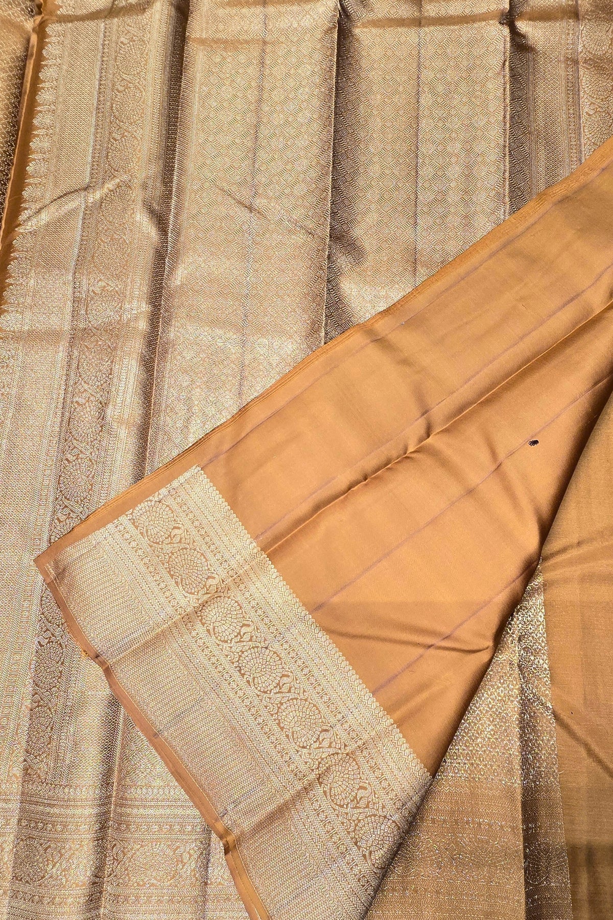 Orange Pastel Kanchipuram Saree
