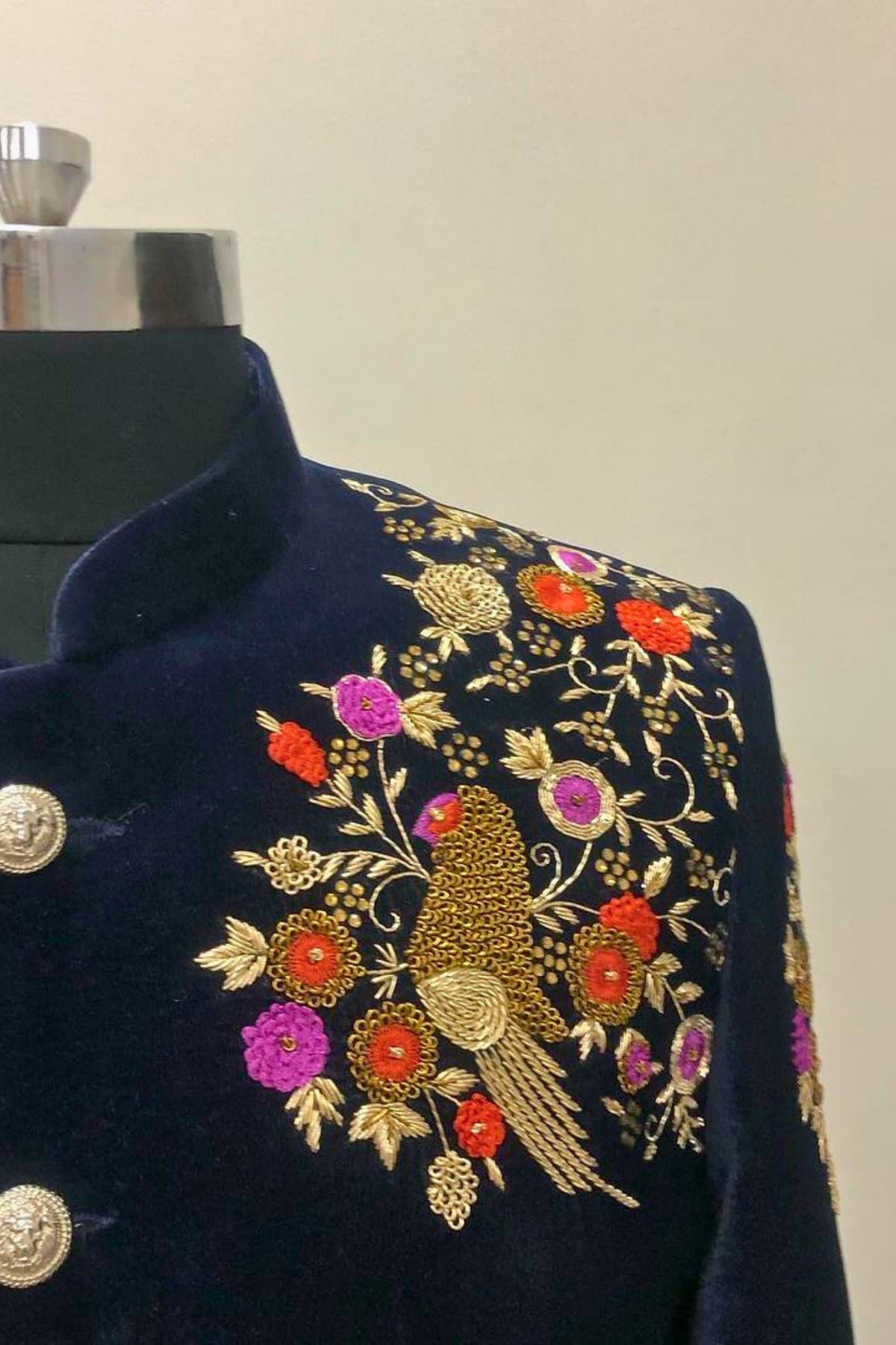 Majestic Allure – Smoky Black Embroidered Sherwani