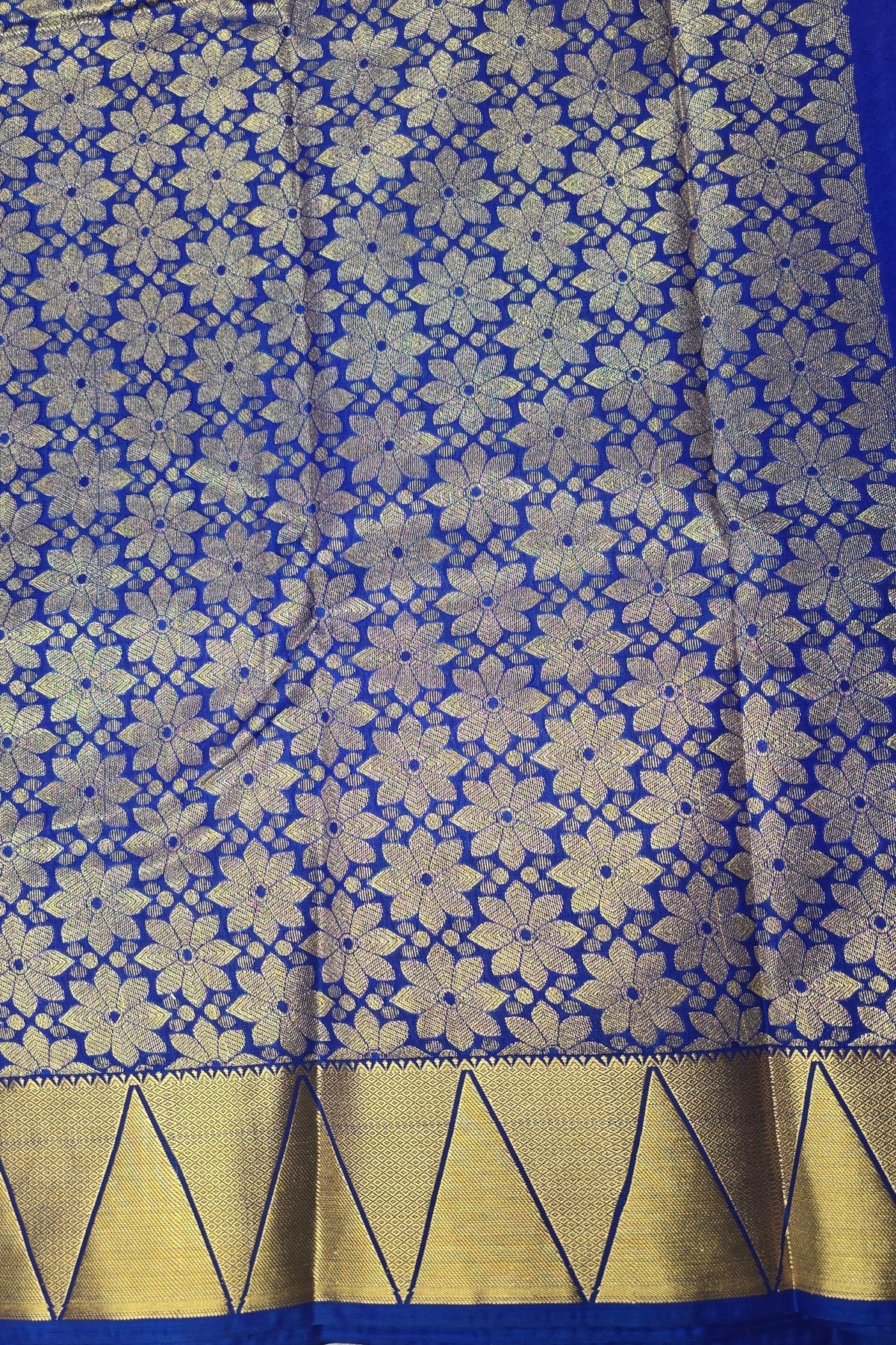 Vibrant Red Semi Silk Saree with Contrasting Blue Border