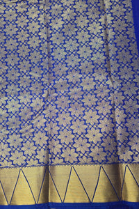 Vibrant Red Semi Silk Saree with Contrasting Blue Border