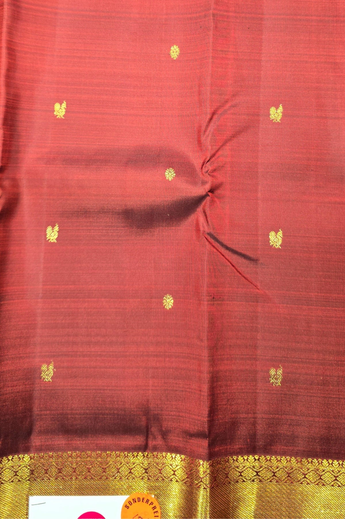 Classic Red Kanchipuram Silk Saree with Gold Border