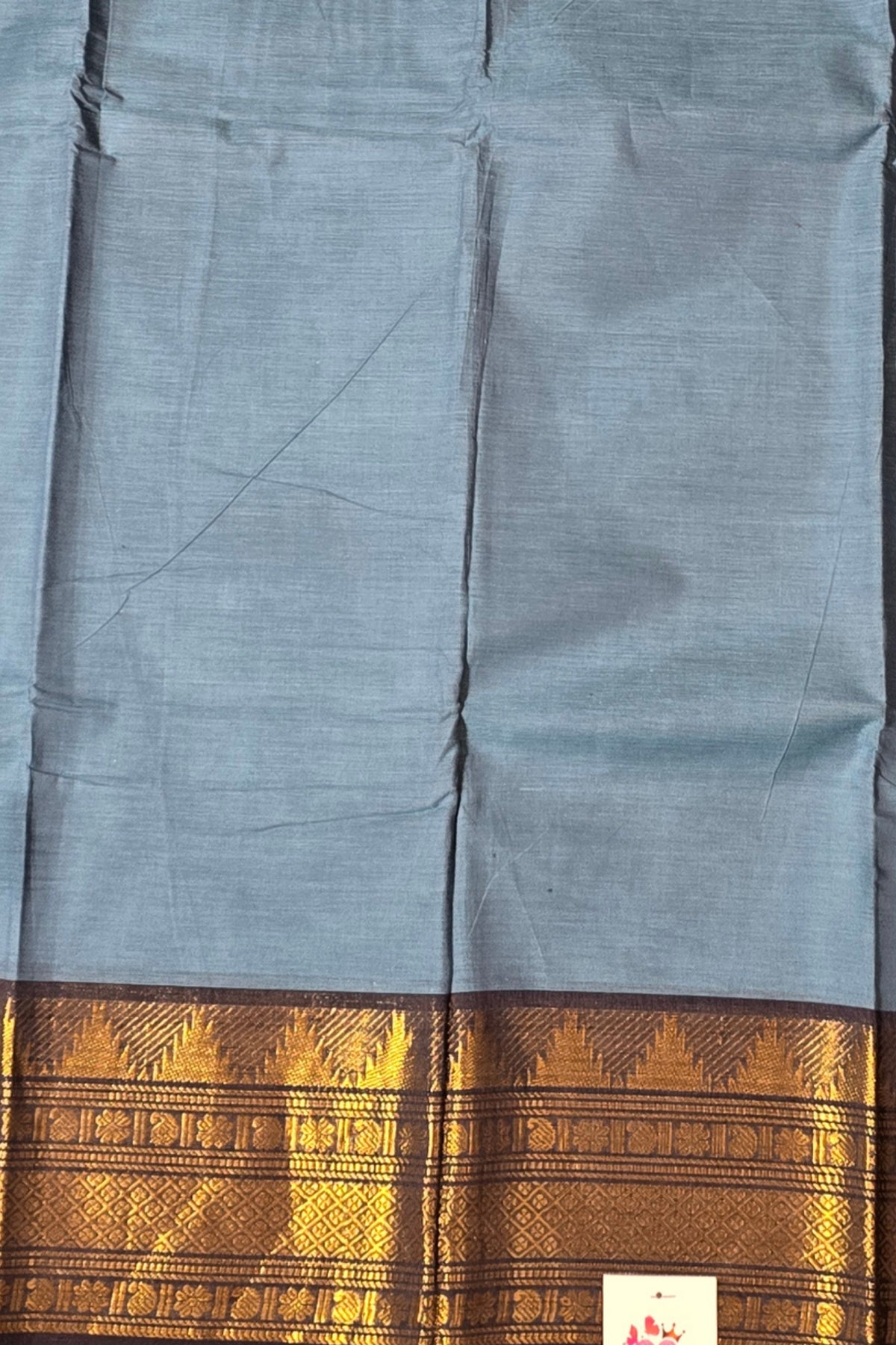 Elegant Sky Blue Cotton Saree with Dark Blue Border