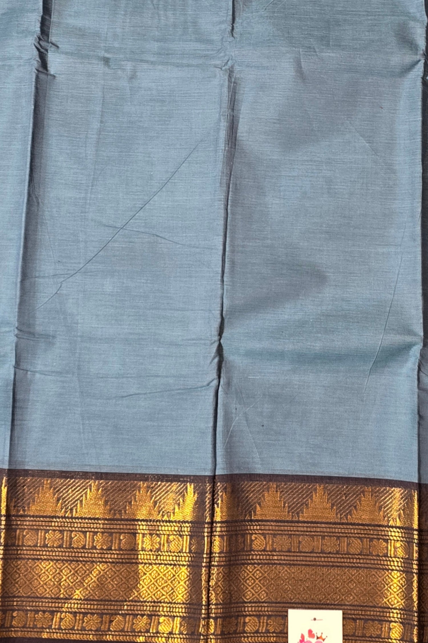 Elegant Sky Blue Cotton Saree with Dark Blue Border