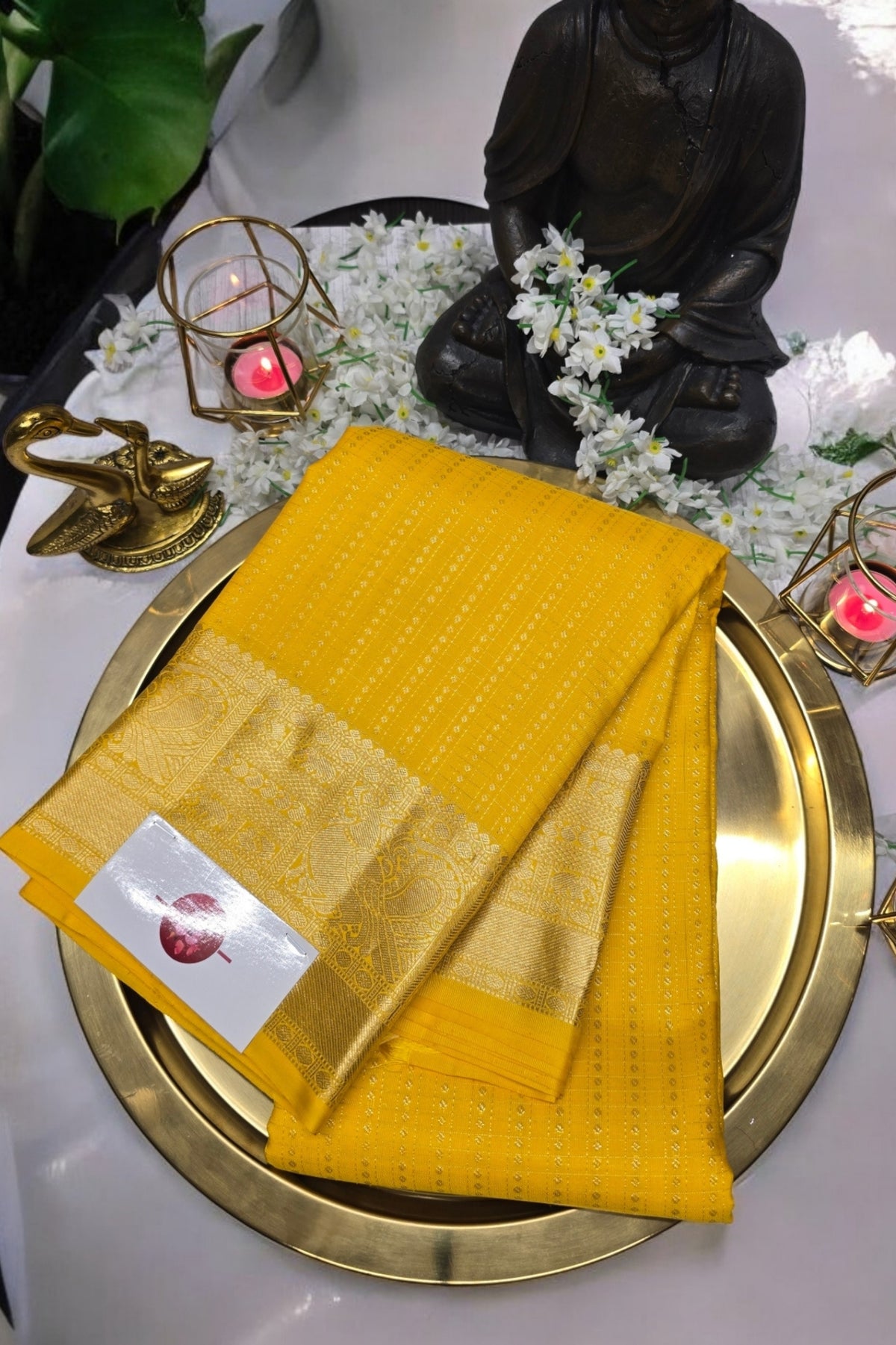 Elegant Yellow Kanchipuram Silk Saree