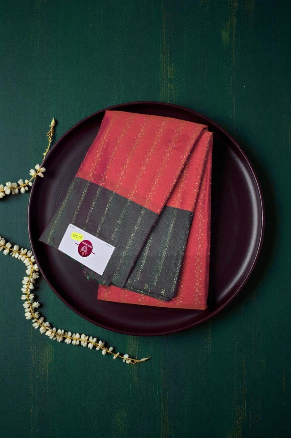 Traditional Red Semi Silk Saree with Contrasting Green Border