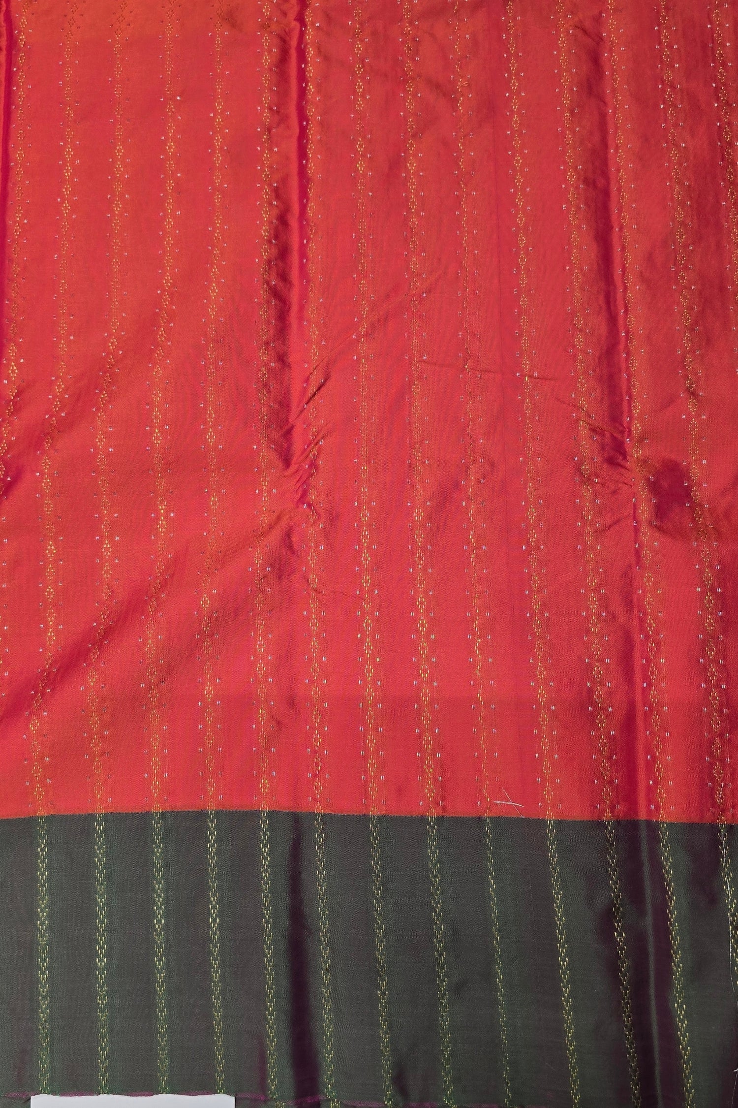 Traditional Red Semi Silk Saree with Contrasting Green Border