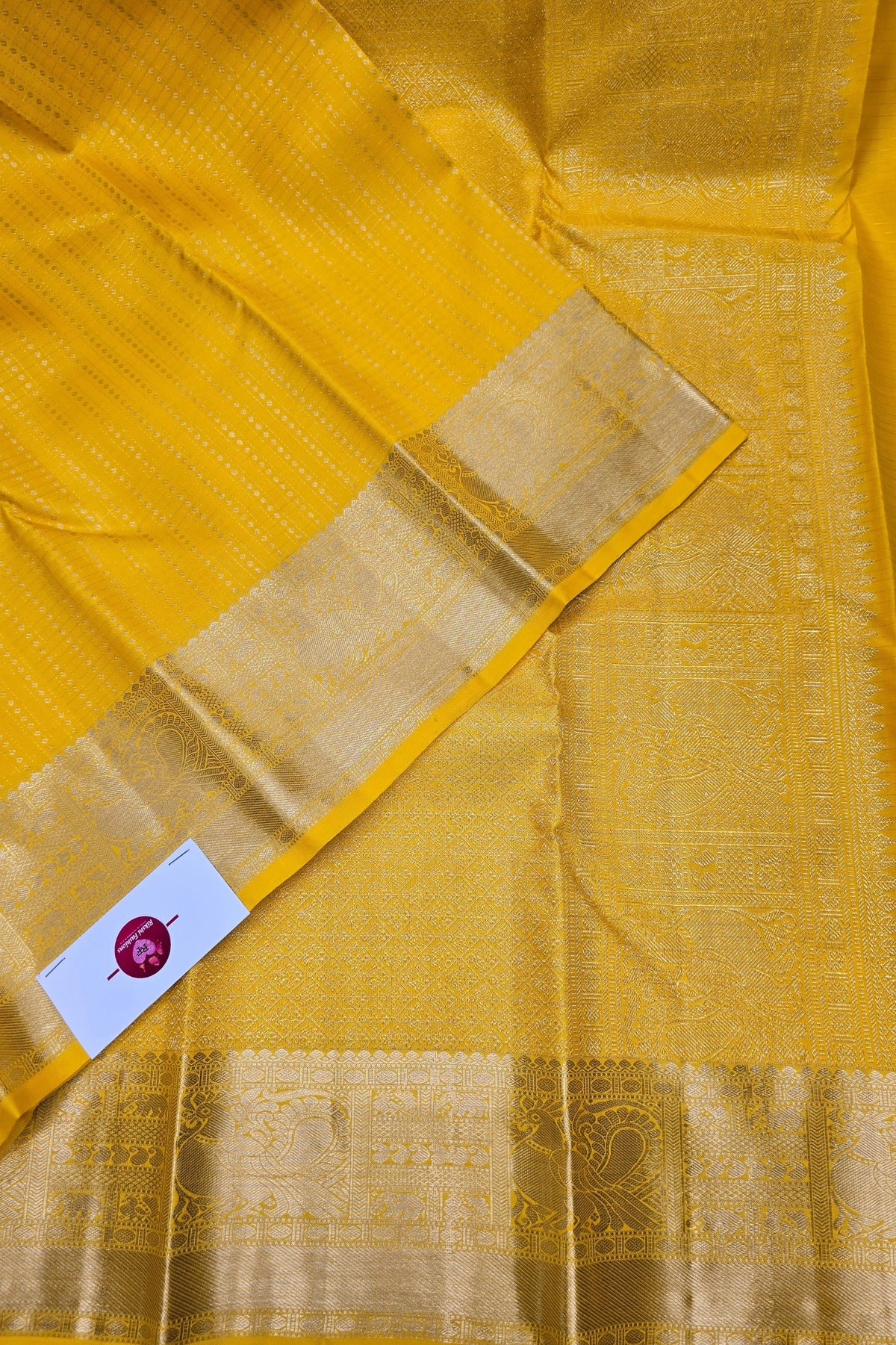 Elegant Yellow Kanchipuram Silk Saree