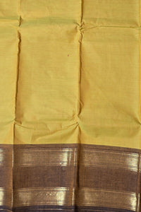Luxurious Satin Gold Saree with Lava Brown Border