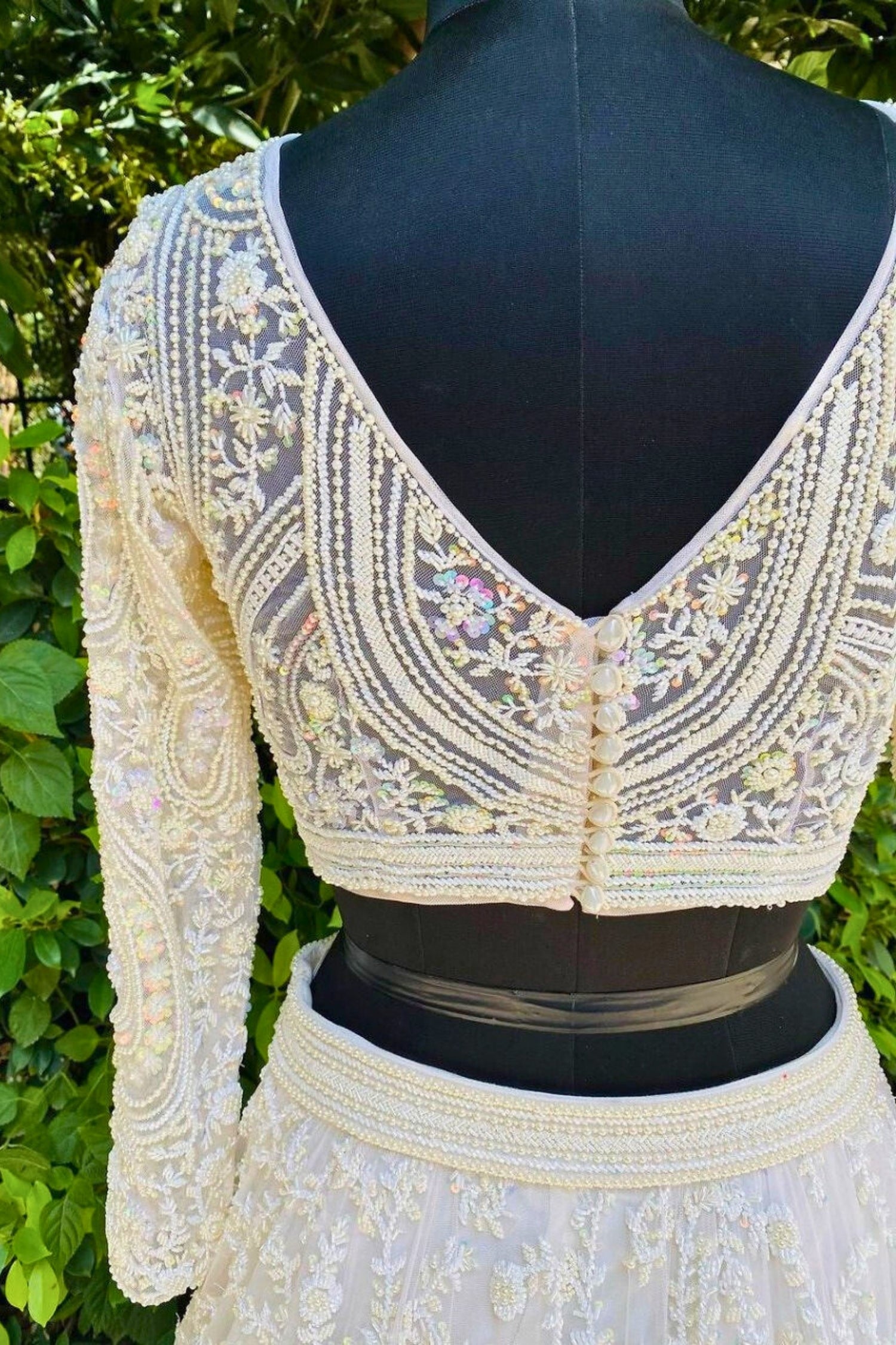 White Bridal Full Net Lehenga with Intricate Embroidery