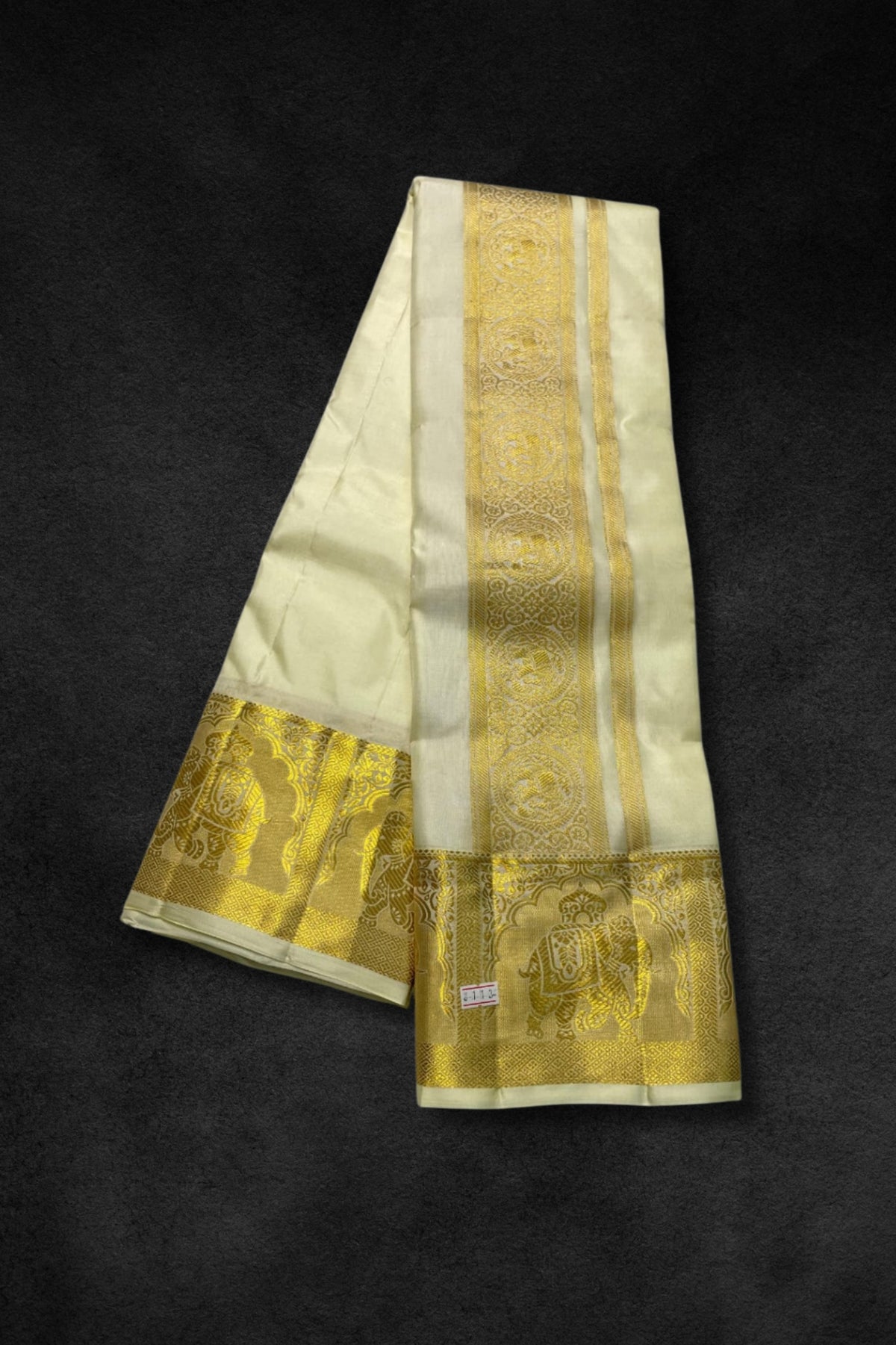 Classic South Indian Vesti with Rich Gold Zari - A Symbol of Grace