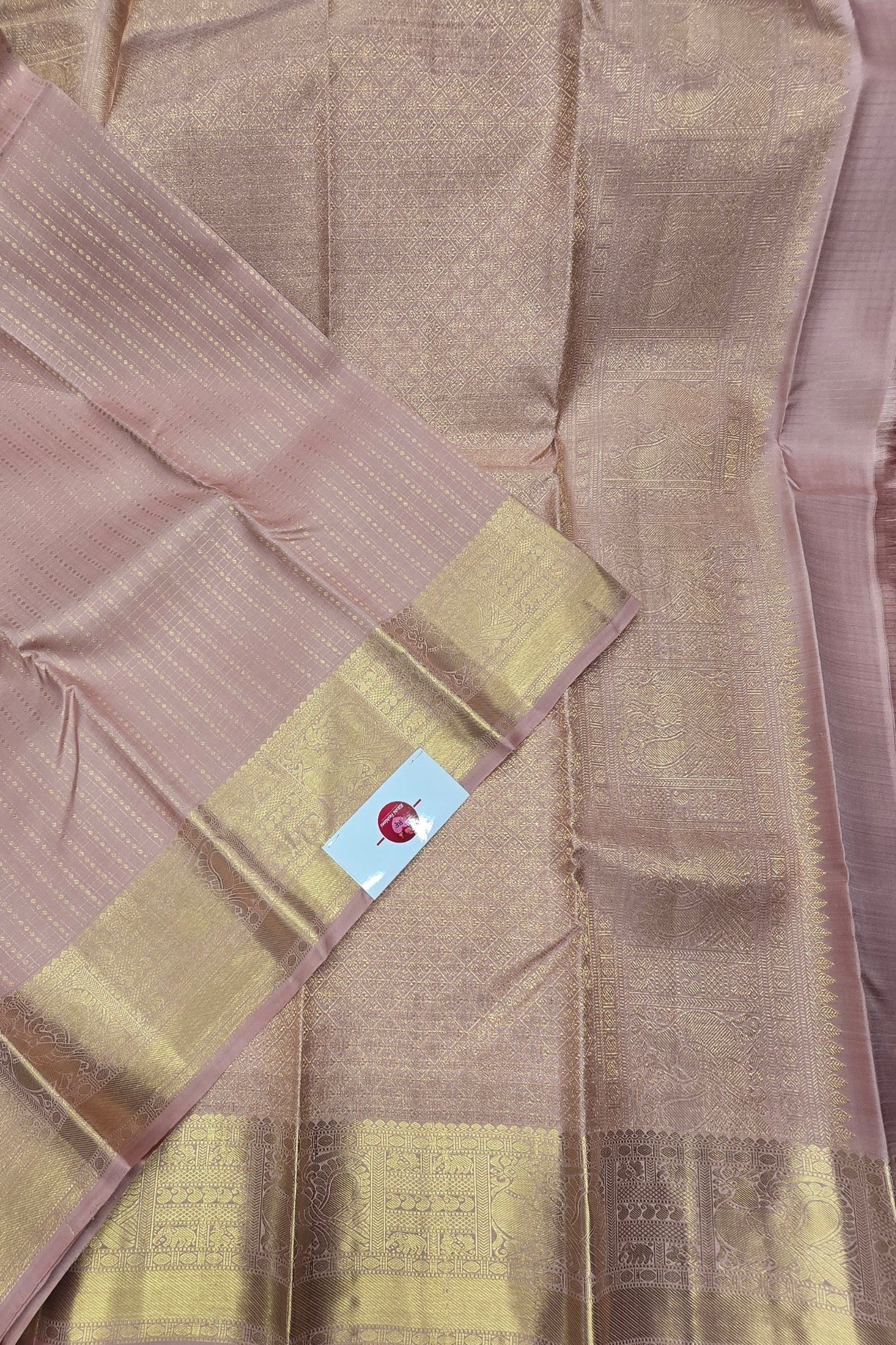 Exquisite Turkish Pink Kanchipuram Silk Saree