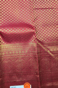 Regal Red Kanchipuram Silk Saree with Gold Pattern Weaving