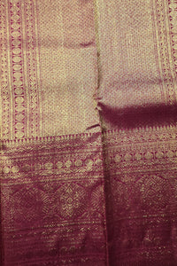 Regal Red Kanchipuram Silk Saree with Gold Pattern Weaving