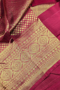 Regal Red Kanchipuram Silk Saree with Gold Pattern Weaving