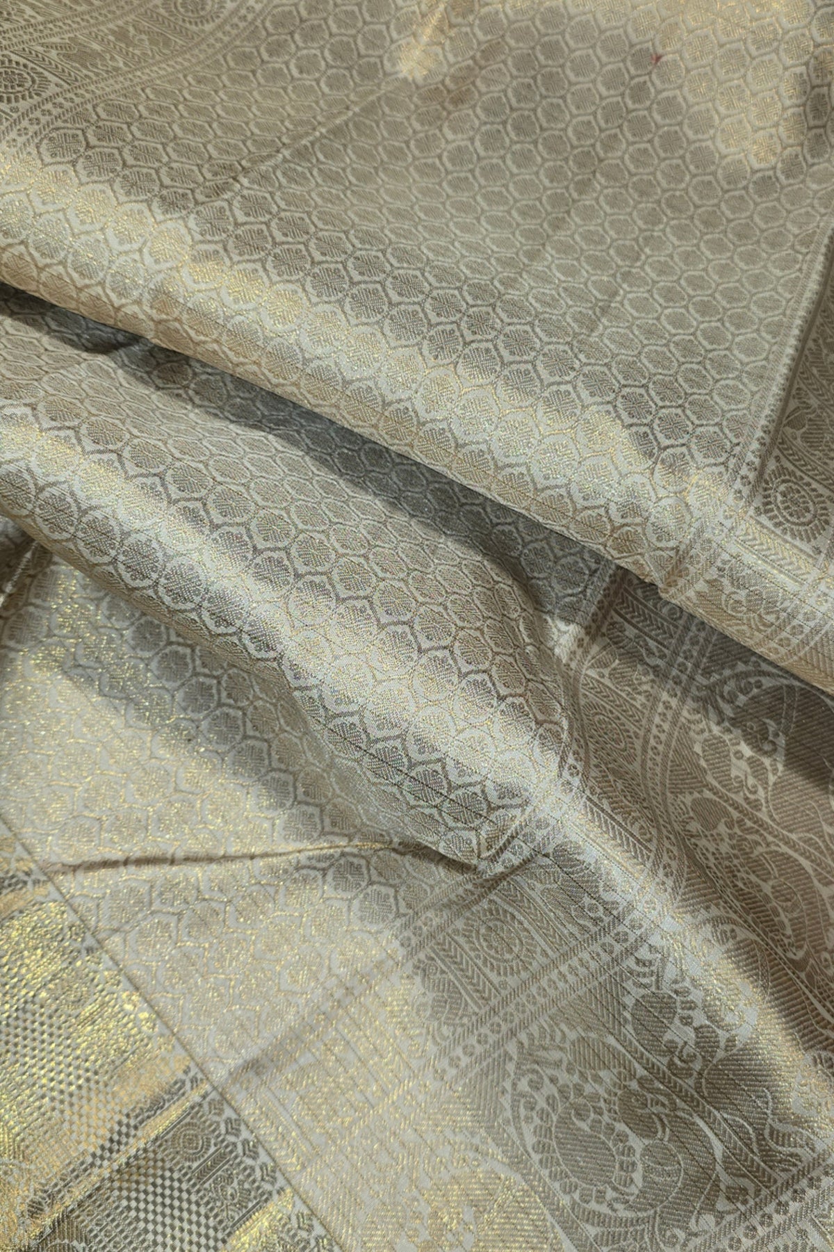 Close-up of patterned fabric with geometric design