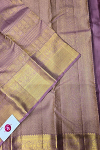 Graceful Lavender Purple Kanchipuram Silk Saree – Handwoven Elegance