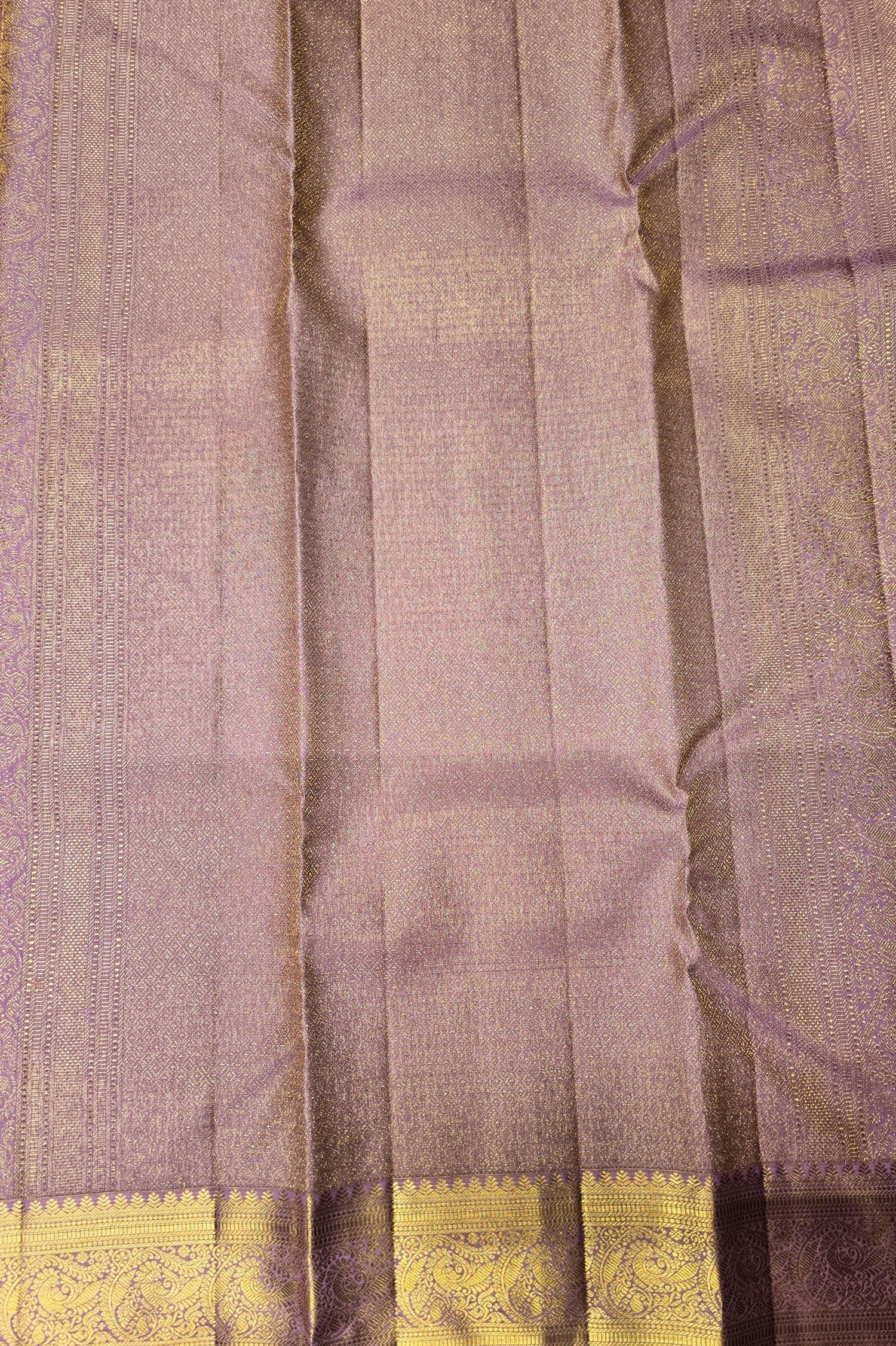 Graceful Lavender Purple Kanchipuram Silk Saree – Handwoven Elegance